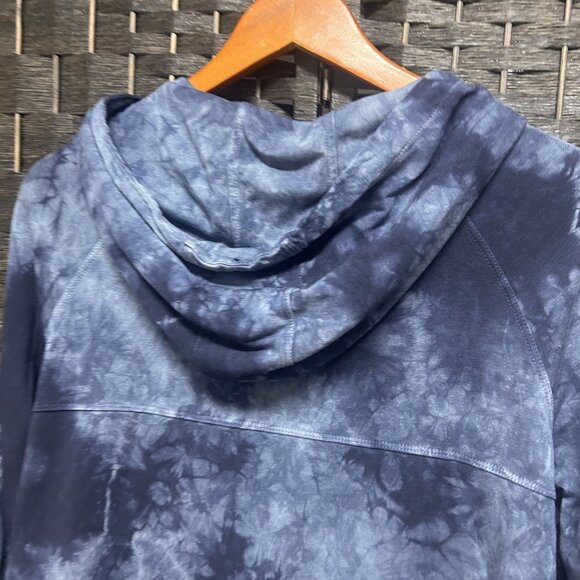 Johnny Was Calme Blue Tie Dye Hooded Zip Up Sweatshirt Size XS - Picture 8 of 9